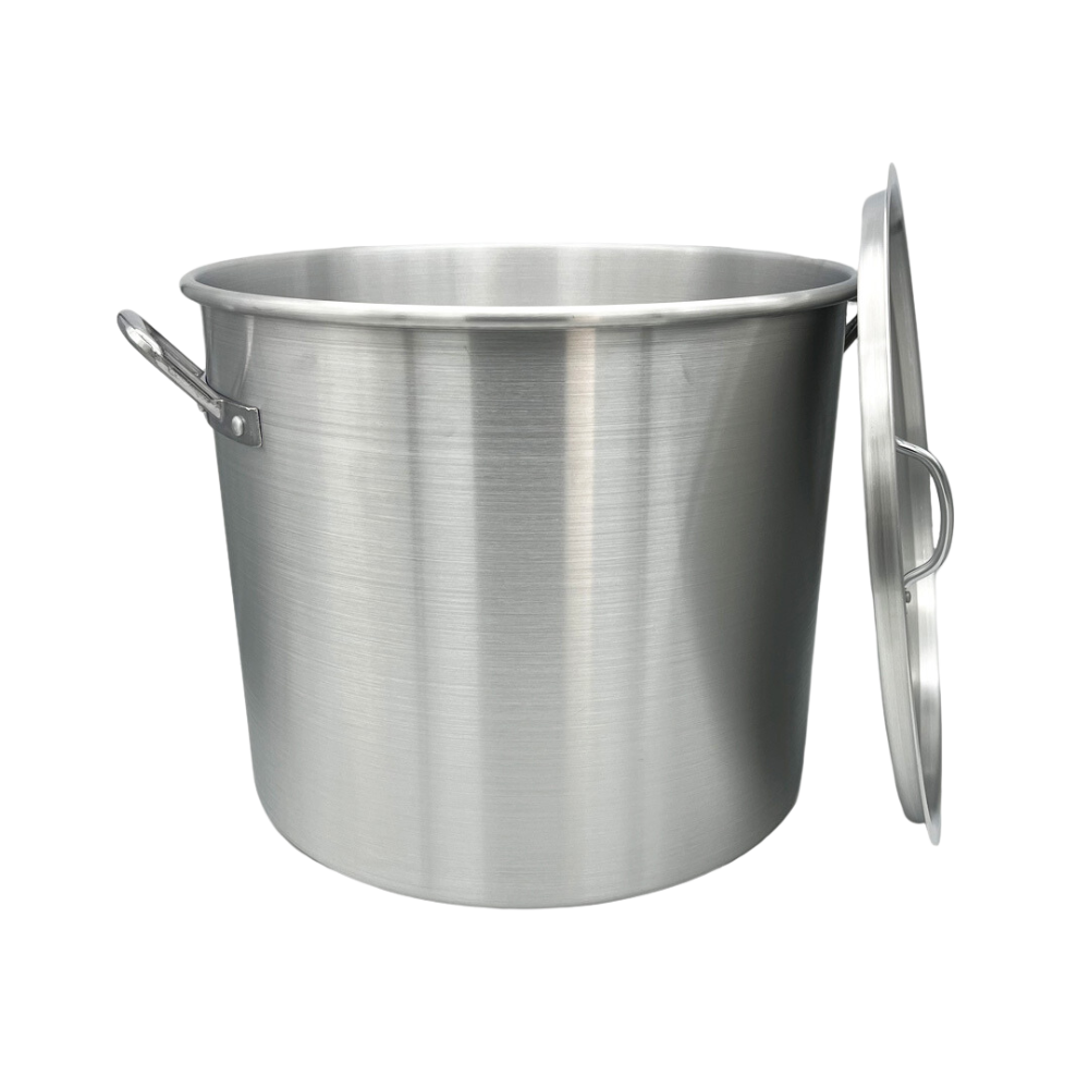 42 Qt. Aluminum Stockpot with Strainer Basket and Lid