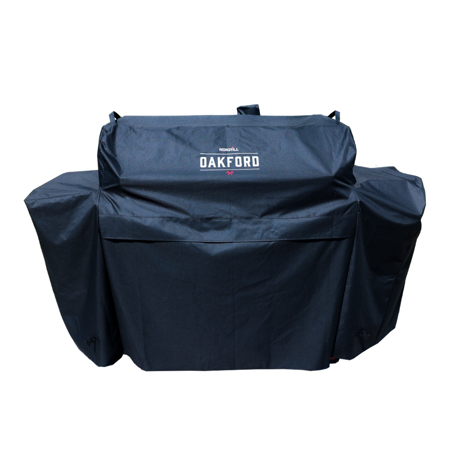 Oakford 1150 Pro Offset Smoker and 3-Burner Gas Grill Cover