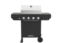 4-Burner Propane Gas Grill in Black with Stainless Steel Main Lid