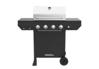 4-Burner Propane Gas Grill in Black with Stainless Steel Main Lid