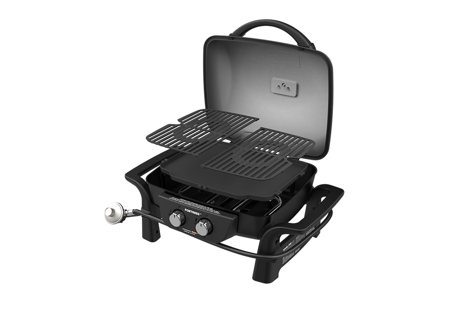 Fortress™ 2-Burner Cast Aluminum Gas Grill with Gourmet Plus™ Cooking System