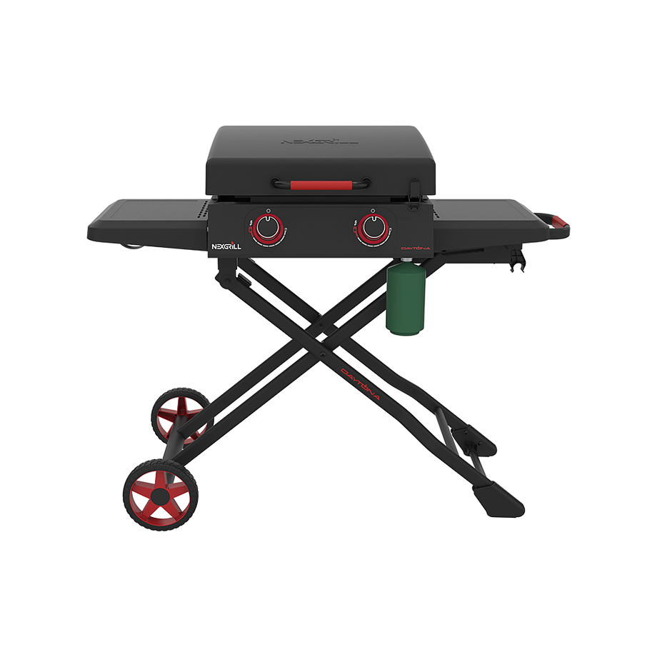 Daytona 2-Burner Propane Gas Griddle with Foldable Cart 