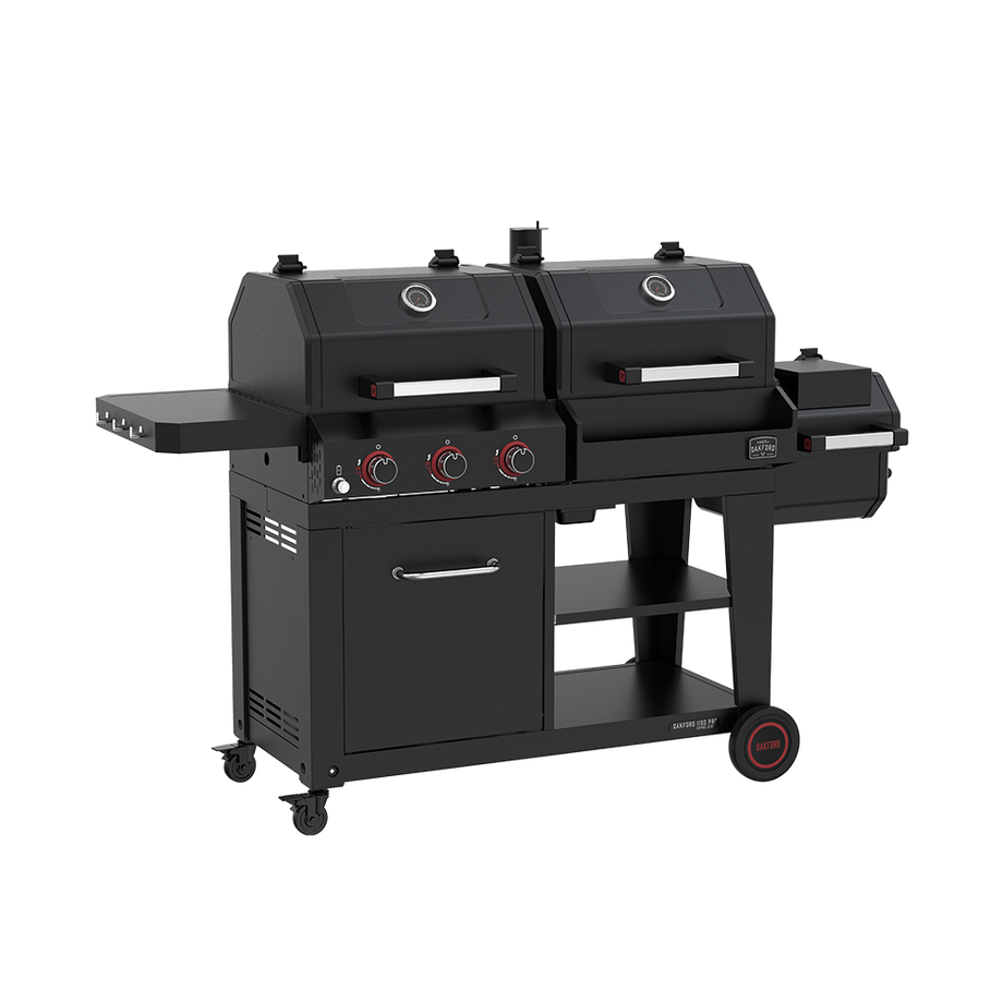 Oakford 1150 Pro Offset Smoker and 3-Burner Propane Gas Grill