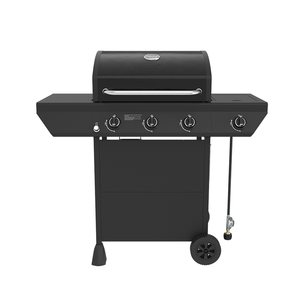 3-Burner Gas Grill in Black with Side Burner