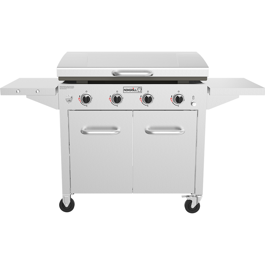 4-Burner Propane Gas Grill in Stainless Steel with Griddle Top